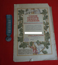 Diploma con medaglia con 8 fiocchetti Famiglie Numerose Fascismo UFFN Matera