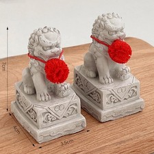 2x Fu Dogs Statue Cinese Feng