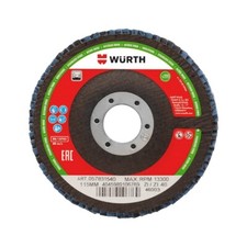 Dischi Abrasivi Lamellari 115mm GR.40 Zirconio 10pz - WÜRTH 057831540