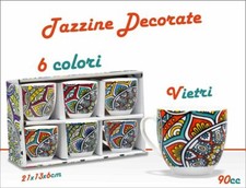 Set Servizio 6 Tazzine Tazze Caffè Colorate Decorate Vietri Ceramica idea