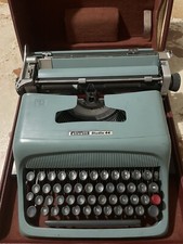 Olivetti Studio 44 Macchina Per Scrivere + SCATOLA CUSTODIA OLDTYPEWRITER Acqua