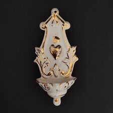 Acquasantiera con Sacro Cuore in porcellana - Ginori - Fine '800 (cod. 1152)