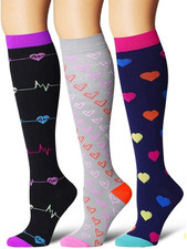 3 Paia Calze Compressione Graduata Donna E Uomo, Calze Elastiche a Compressione 