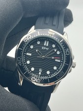 Orologio uomo datario automatico quadrante nero cinturino silicone nero cassa 42