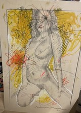 ENRICO MANERA DIPINTO TECNICA MISTA SU CARTONE Misure 105x72