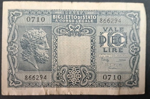 1944 italy lire p32c - 10,