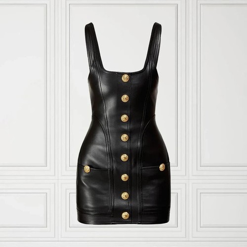 Donna nero pelle abito - pelle,