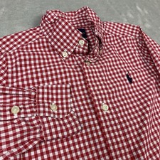 Polo Ralph Lauren camicia ragazzo 2/2T rosso gingham check bottoni pony logo preppy