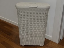 Cesta per il bucato CURVER cesto per la biancheria, effetto rattan, crema, 40 L 