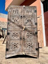 Armadio in legno marocchino personalizzato, cassettone portaoggetti berbero fatto a mano, mobili boho