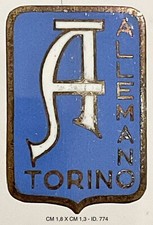 ALLEMANO TORINO CARROZZERIA AUTOMOBILI DISTINTIVO PUBBLICITARIO ANNI 1930 CA.