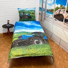 Trattore Blu set Letto Singolo