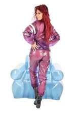 Tuta sauna sudorazione pvc 2 pezzi viola trasparente