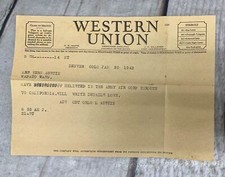 WWII Western Union Telegram da