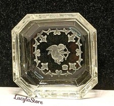 Antico piatto portagioie in cristallo trasparente anni '20 CECO Hoffman & Schlenvogt