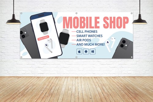 Mobile shop insegna banner - shop,