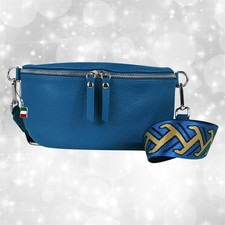 Borsa blu multicolore pelle
