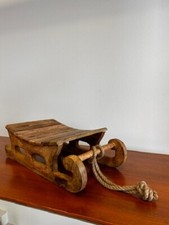Slitta in Legno Massello di Mango Decorazioni Natalizie  L38 X P19 X H12 CM.