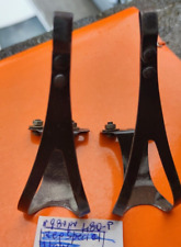 RARO REG SPECIAL TOE CLIPS MISURA GRANDE ACCIAIO NERO ANODIZZATO PAIO PUNTAPIEDI