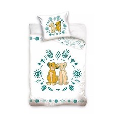 Set letto singolo Disney Re Leone 1 copripiumino 1 federa Simba Nala 100% cotone
