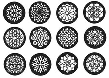 Set Stencil Pezzi 12 Ø Cm. 7 Per Decorare Ciottoli Di Legno