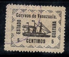 Venezuela 1903 Mi. 19 Timbrato 100% 5 C, Partito Rivoluzionario, Guyana, Nave