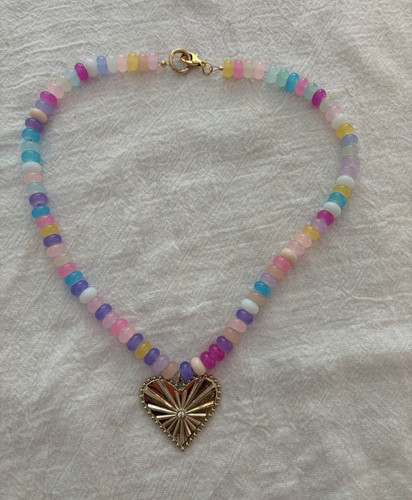 Collana perline pastello - di,
