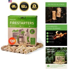 Avviatori Fuoco 130 Pezzi Impermeabile Resistente alle Intemperie Legno Naturale per Fuoco da Campeggio...