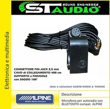 Microfono ALPINE per Autoradio viva voce Bluetooth con Jack da 3,5mm mp3 gps SPL