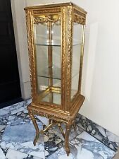 antica vetrina francese stile Luigi XVI 900 in legno foglia oro