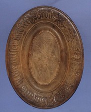 Antica targa tedesca in legno