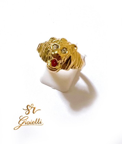 Anello testa leone - anello, di
