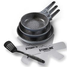 STONELINE® Imagination PLUS Set di padelle, 3 pezzi, 20/24/28 cm, maniglie rimovibili