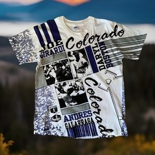 T-shirt bianca vintage Colorado Rockies 1993 manica corta taglia large R2