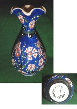 PICCOLO VASO in CERAMICA - GINI TURCHIA - DECORI a RiLIEVO - H: 16 cm