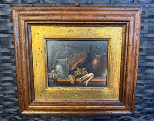 Dipinto olio tavola - olio, su