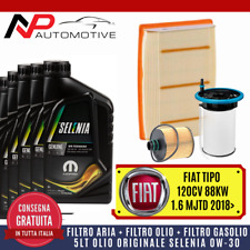KIT TAGLIANDO FIAT TIPO 1.6 MULTIJET 120CV 2018  + 5 LITRI OLIO SELENIA WR 0W-30