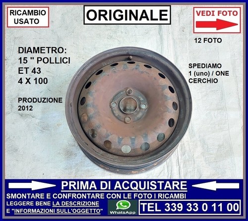 Cerchio ruota ferro 15 - in,