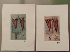 PIRAC : N. 2 acquaforte CUORI 