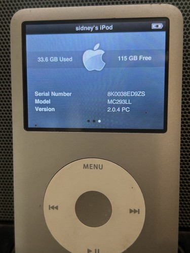 Apple ipod classic 160 7a - ipod,