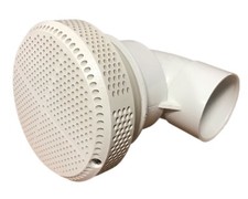 BOCCHETTA ASPIRAZIONE A GOMITO PER PISCINA CON FINITURA BIANCA