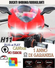 KIT FULL LED LAMPADE H11 6000K DUCATI 848 1098 1198 ANABBAGLIANTE  + ABBAGLIANTE
