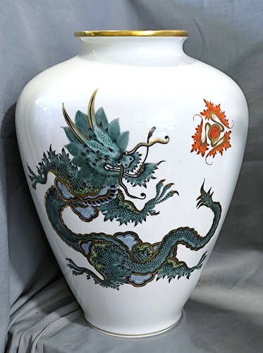 Grande vaso drago verde oro - grande,