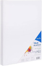 Tela per Pittura Altezza Di 3,6 Cm - Tela per Artisti, 100% Cotone, Pronta All'U