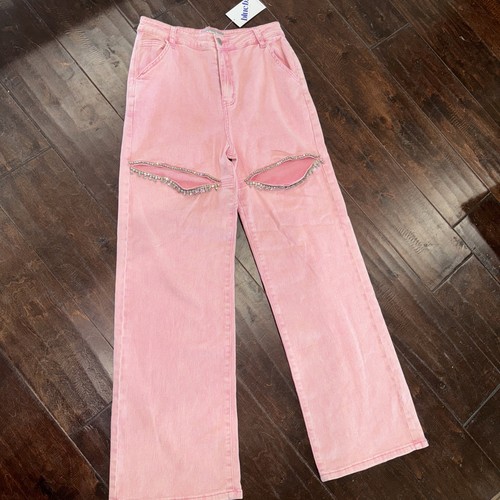 Jeans blu rosa con - jeans,