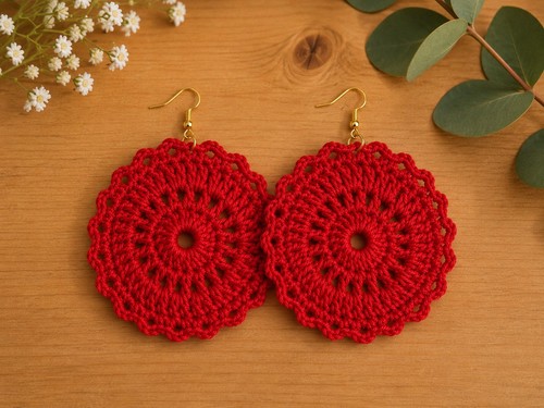 Orecchini doiley all - doiley, all'uncinetto