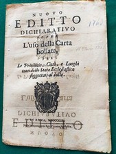 Stato del Papa, Editto sulla