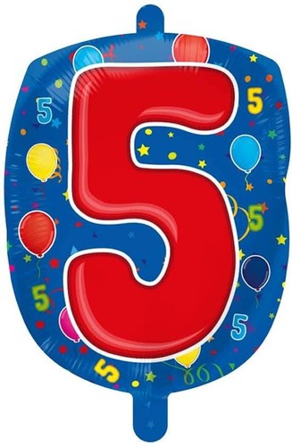 Palloncino numero anni - numero, 5