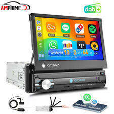 DAB+ Carplay 1 DIN 7" Android 13 Flip Out Autoradio Bluetooth GPS Navi WIFI FM