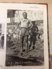 RIPRODUZIONE FOTO ALINARI BENITO MUSSOLINI AI BAGNI 12X18 CM 1924 (3)